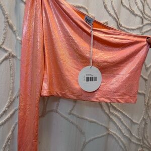 Princess Polly Shimmering Orange One-Shoulder Top NWT